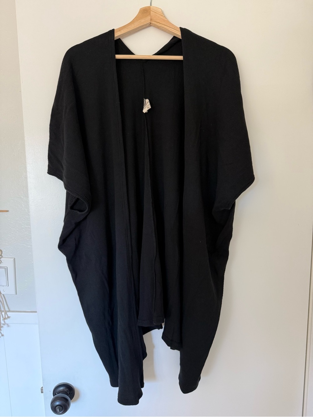 Buttercream Clothing Waffle Cardi in Black